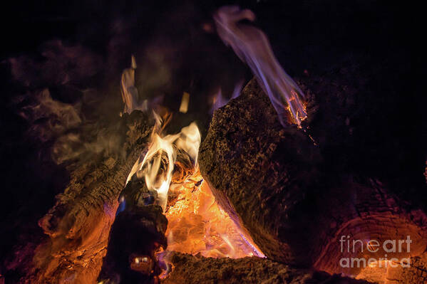 Fire Art Print featuring the photograph Fire and flames 1 by Adriana Mueller