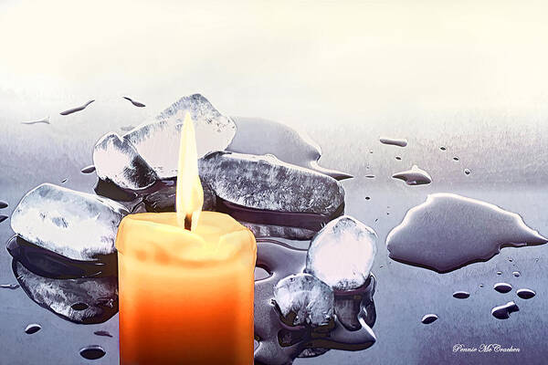 Candles Art Print featuring the photograph Fire and Ice by Pennie McCracken