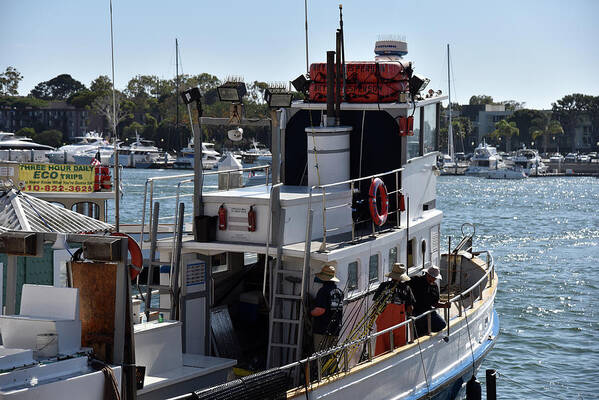 Yacht Art Print featuring the photograph Fishing boat in the harbor by Mark Stout