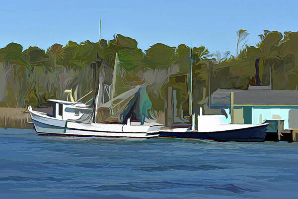Boats Art Print featuring the photograph Fishing Boats Resting in Abstract by Roberta Byram