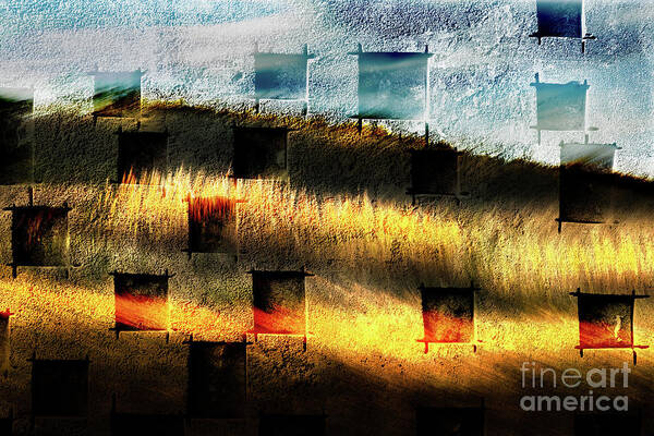 Abstracts Art Print featuring the photograph Flames of Gold by Marilyn Cornwell