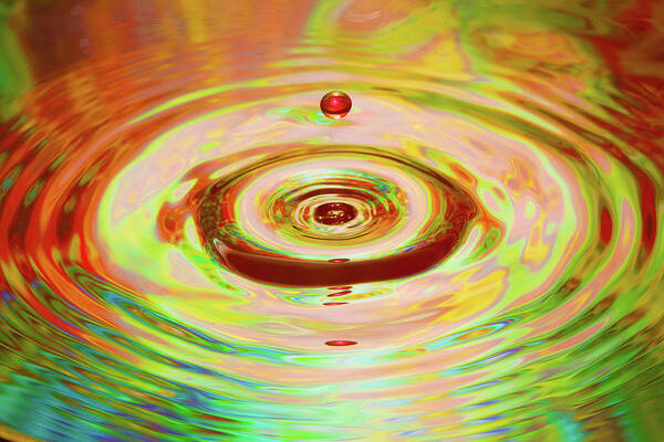Water Art Print featuring the photograph Floating Water Droplet_6540 by Rocco Leone