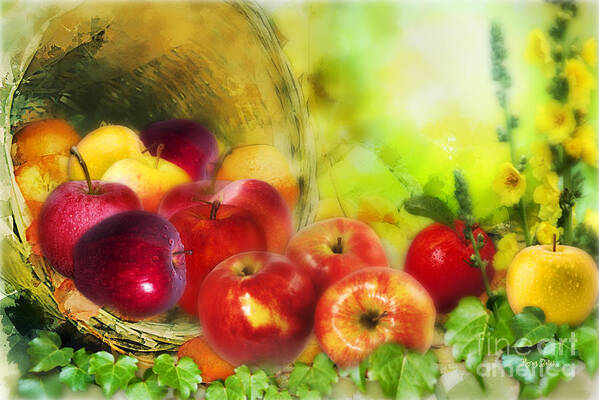 Apples Art Print featuring the digital art Focus on Fruit by Morag Bates