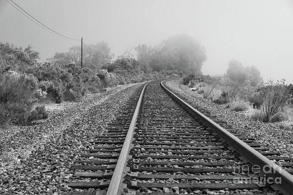 Fog Art Print featuring the photograph Fog on the Tracks by Jeff Hubbard