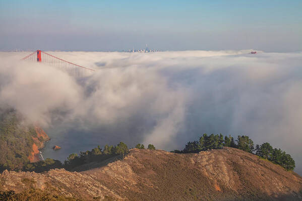 Shoreline Art Print featuring the photograph Fog Over The Bay by Jonathan Nguyen