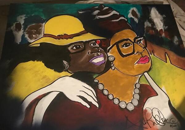  Art Print featuring the painting Friends by Angie ONeal