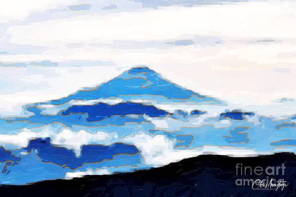 Abstract Art Print featuring the digital art Fuji with Clouds Abstract by Chris Armytage