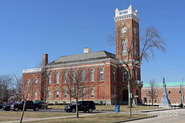 Fulton County Art Print featuring the photograph Fulton County Courthouse Wauseon Ohio 4843 by Jack Schultz