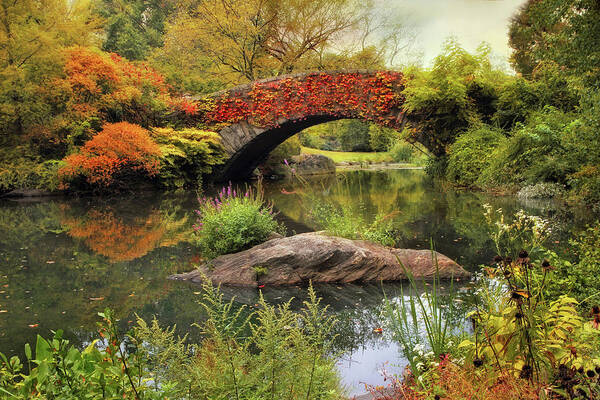 Autumn Art Print featuring the photograph Gapstow Bridge Serenity by Jessica Jenney