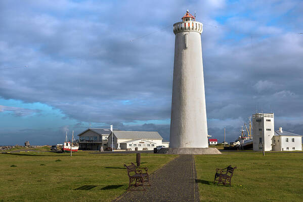 Iceland Art Print featuring the photograph Gardur lighthouse on Reykjanes Peninsula by RicardMN Photography