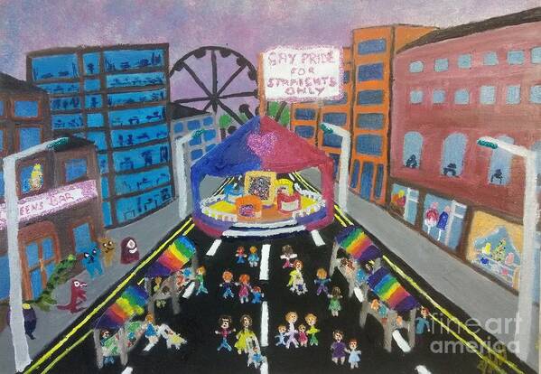 Lgbtq Art Print featuring the painting Gay Pride for straights only by David Westwood