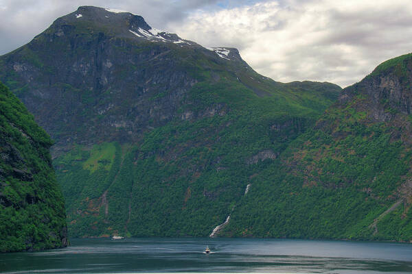 Boat Art Print featuring the photograph Geirangerfjord in Norway by Matthew DeGrushe