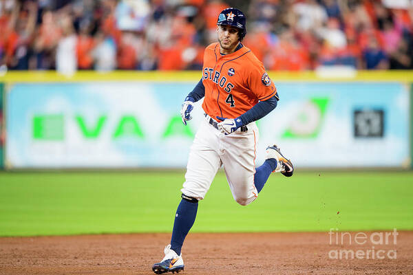 Game Two Art Print featuring the photograph George Springer by Billie Weiss/boston Red Sox