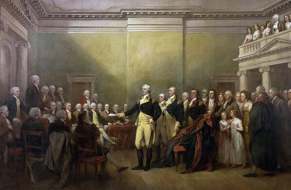 John Trumbull Art Print featuring the painting George Washington Resigning by John Trumbull  by Mango Art
