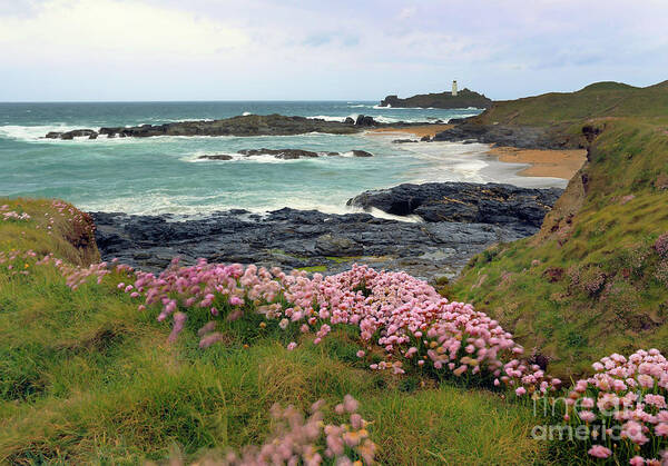 Godrevy Island Art Print featuring the photograph Godrevy, Cornwall, UK. by Tony Mills