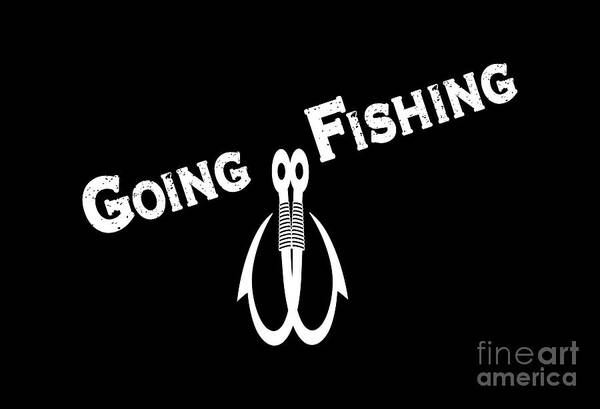 Going Fishing Art Print featuring the digital art Going Fishing, fishing, nature, fish, hiking, camping, usa, outdoors, adventure, fisherman, by David Millenheft