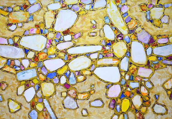 Stones Art Print featuring the painting Gold around 2. by Irina Mask
