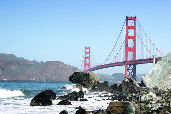 San Fransisco Art Print featuring the photograph Golden Gate Beach by Wilko van de Kamp Fine Photo Art