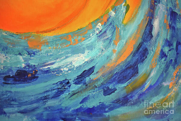 Abstract Painting Art Print featuring the painting Golden Wave part 2 by Leonida Arte