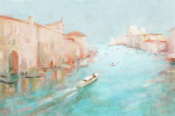 Grand Canal Art Print featuring the painting Grand Canal Afternoon Venice by Beverly Brown