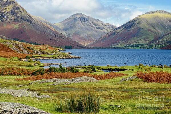 Great Gable Art Print featuring the photograph Great Gable Mountain Across WastWater by Martyn Arnold