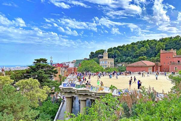 Greek Theatre Art Print featuring the photograph Greek Theatre at Park Guell by Monika Salvan