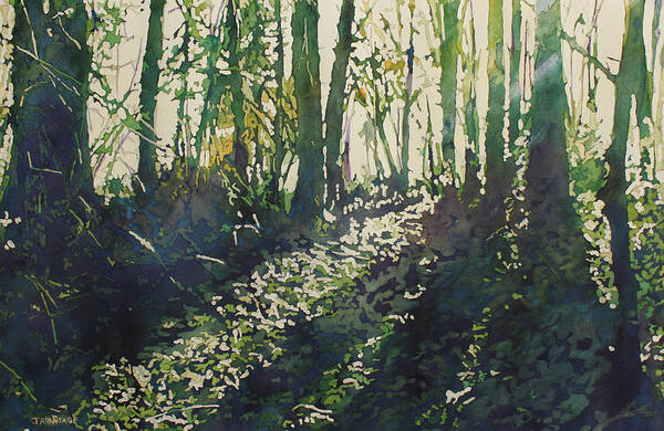 Forest Art Print featuring the painting Green Light by Jenny Armitage