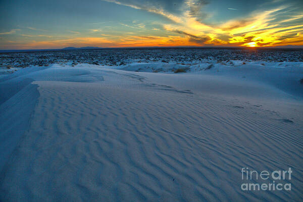 Guadalupe Art Print featuring the photograph Guadalupe Salt Basin Dunes Fiery Sunset by Adam Jewell