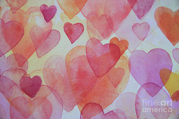 Love Art Print featuring the painting Happy Hearts 2 by Stella Levi