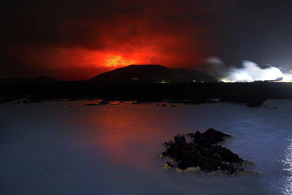 Volcano Art Print featuring the photograph Hell and high water #1 by Christopher Mathews