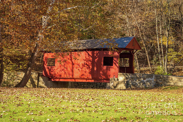 Henry Bridge Art Print featuring the photograph Henry Covered Bridge, Washington County, PA by Sturgeon Photography