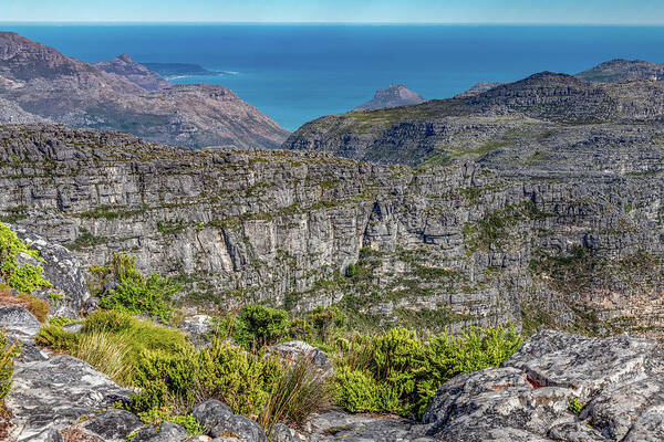 Table Mountain Art Print featuring the photograph High and Rugged Table Mountain by Marcy Wielfaert