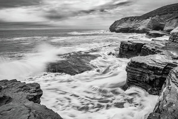 Sunset Cliffs Art Print featuring the photograph High Tide At Sunset Cliffs by Local Snaps Photography