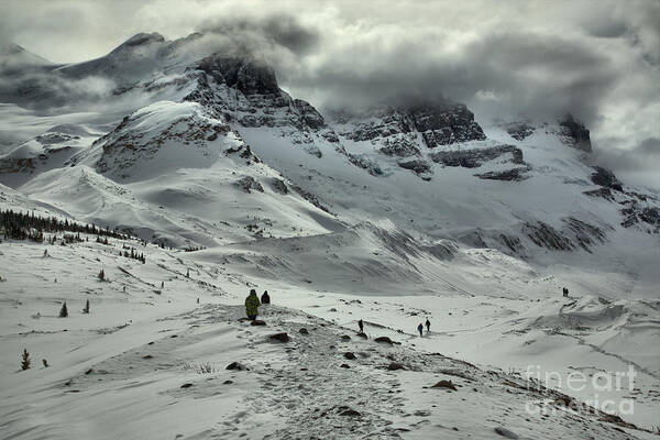 Canadian Art Print featuring the photograph Hiking Into The Winter Storm by Adam Jewell