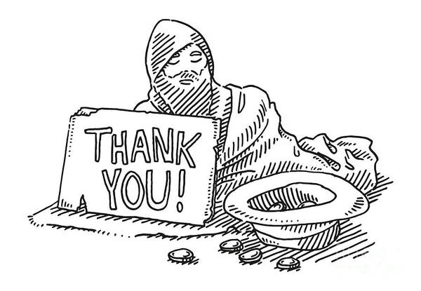 Thank You Text Drawing Stock Illustration - Download Image Now - Thank You  - Phrase, Line Art, Black And White - iStock