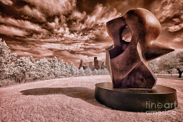 Top Artist Art Print featuring the photograph Houston and Large Spindle Piece in Infrared by Norman Gabitzsch