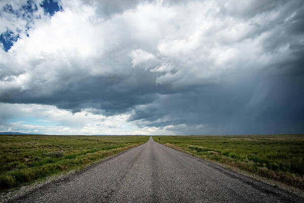 Storm Art Print featuring the photograph Idaho Stormy Road by Wesley Aston