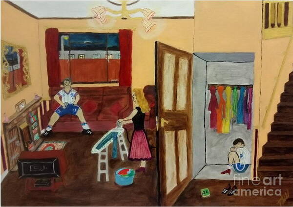Lgbtq Art Print featuring the drawing In the closet 1984 by David Westwood