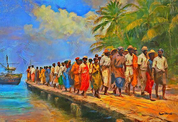 Indian Indentured Laborers Arrive in Trinidad - 1845 by Wayne Pascall