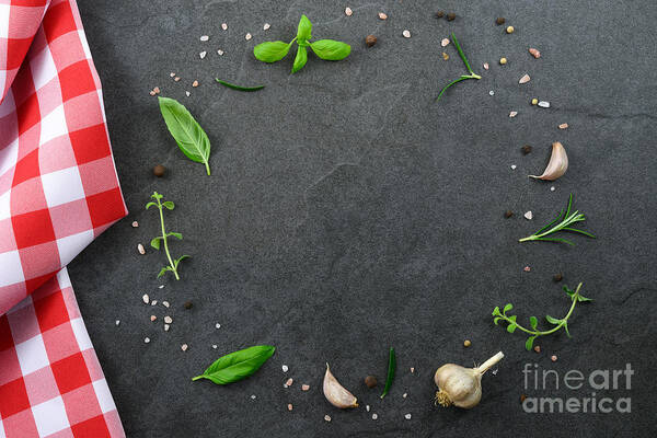 Red Art Print featuring the photograph Ingredients for italian cooking by Wdnet Studio