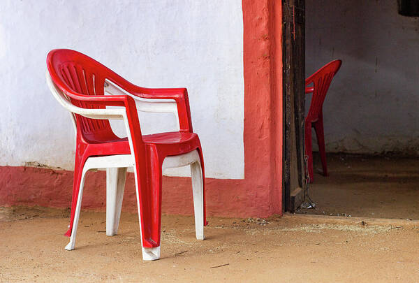 Red Chair Art Print featuring the photograph Inside Outside by Prakash Ghai