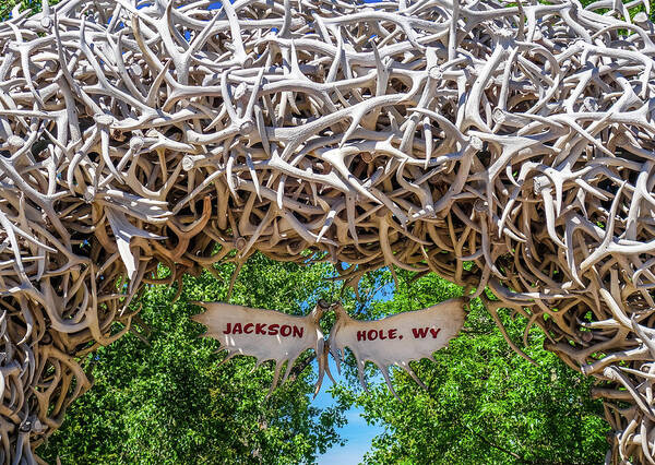 Downtown Jackson Hole Antlers Art Print featuring the photograph Jackson Hole Antlers by Dan Sproul