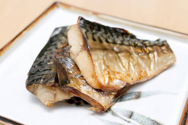 Washoku Art Print featuring the photograph Japanese food, Saba no shioyaki, Salt-grilled Mackerel by Karimitsu