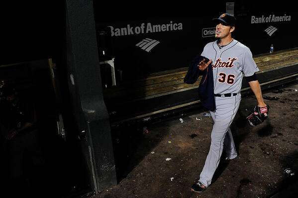 American League Baseball Art Print featuring the photograph Joe Nathan by Patrick Mcdermott American League Baseball Art Print featuring the photograph Joe Nathan by Patrick Mcdermott