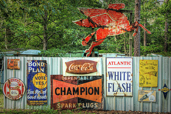Americana Art Print featuring the photograph Junkyard Sign Collection by Kristia Adams