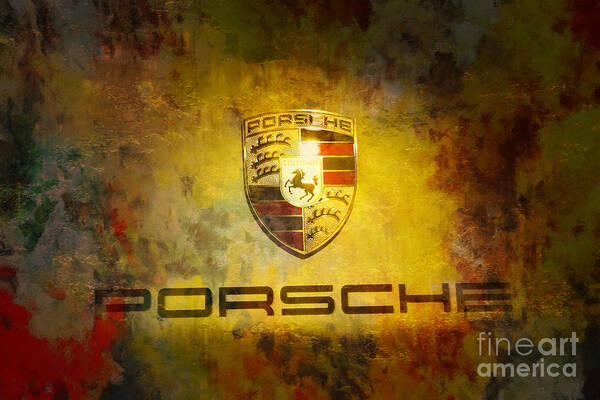 Porsche Shield Art Print featuring the painting Just Forever Porsche by Stefano Senise