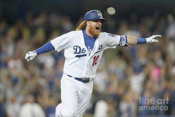 Three Quarter Length Art Print featuring the photograph Justin Turner by Stephen Dunn
