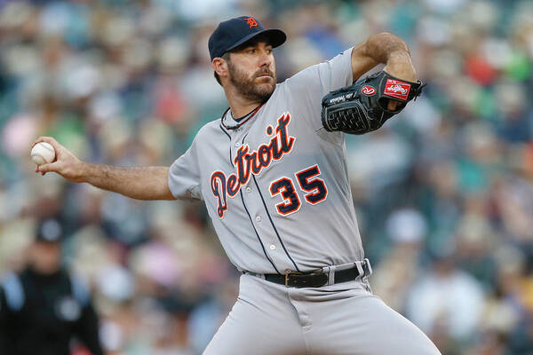 American League Baseball Art Print featuring the photograph Justin Verlander by Otto Greule Jr