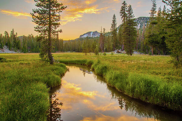 Lassen National Park Art Print featuring the photograph Kings Creek Sunset by Mike Lee