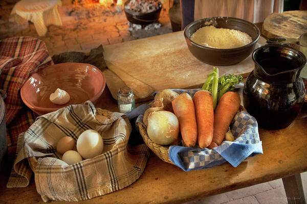 Chef Art Print featuring the photograph Kitchen - Ingredients for pot pie by Mike Savad